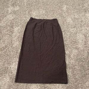 EILEEN FISHER Skirt Dark Brown Viscose STRETCH Long/Ankle Faux Wrap